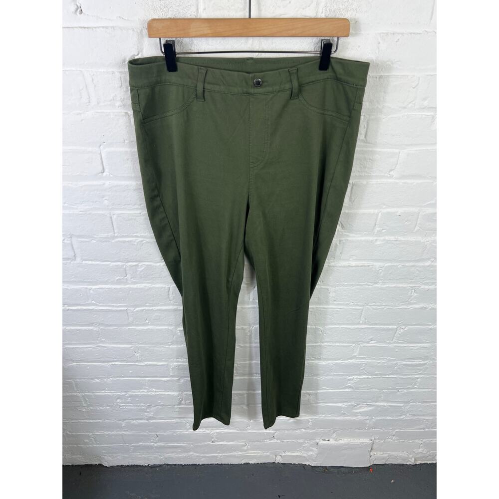 Rachel Zoe Women's Pull On Skinny Leg Dress Pants Stretch Green Size 2X Plus